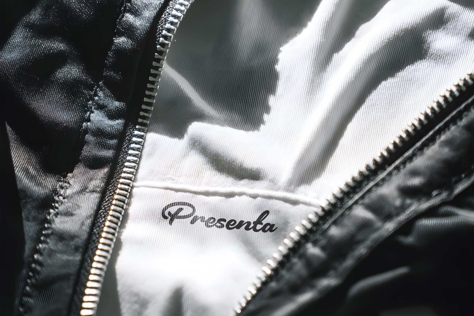 Branded embroidered patch on jacket