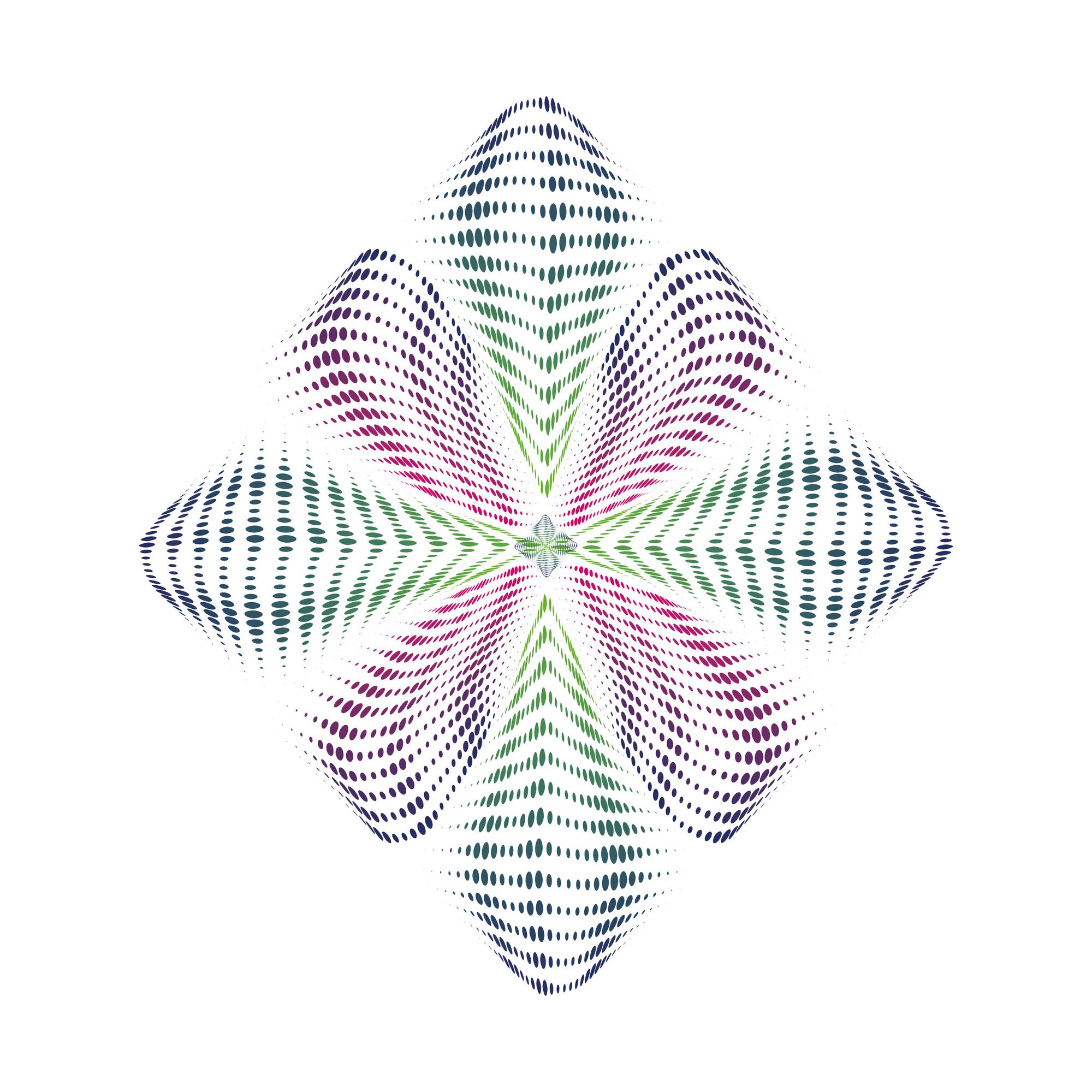 Close-up geometric embroidery motif